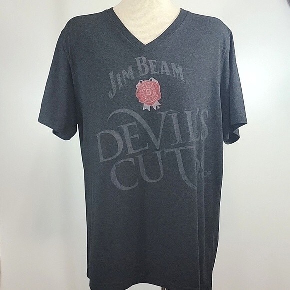JIM BEAM Devil's Cut V-neck Tee size XL - Picture 1 of 6